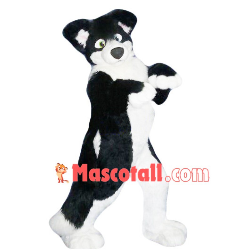 Loyal Shaggy Husky Dog Mascot Costume