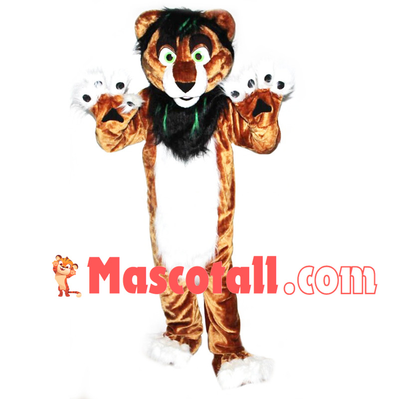 Plush Furry Adult Tiger Mascot Costume