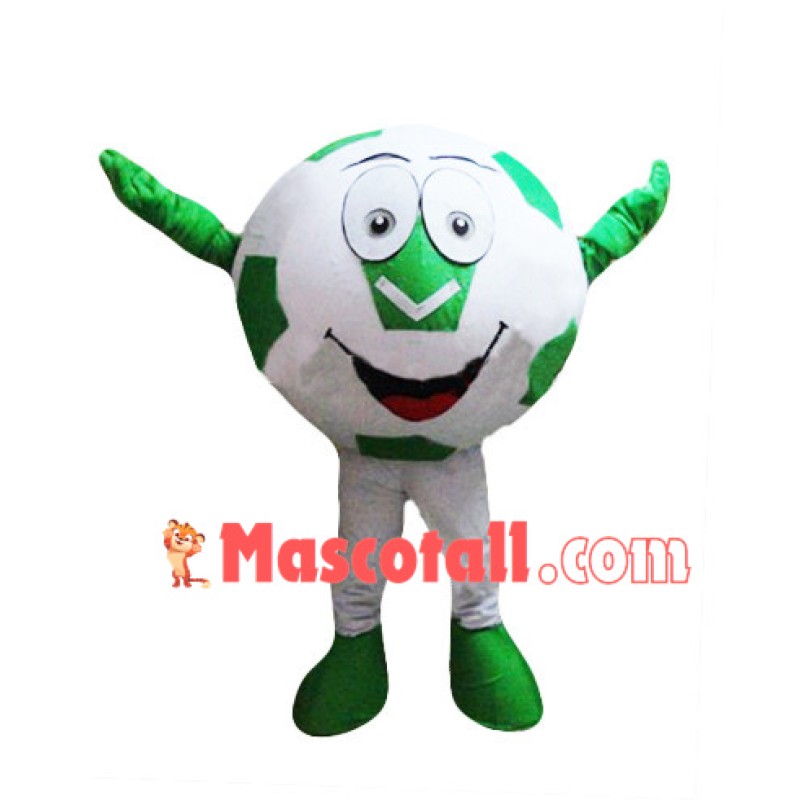 Cartoon Green Football Mascot Costume
