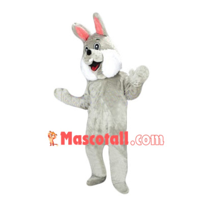 Pink Ears Plush Bulldog Mascot Costume