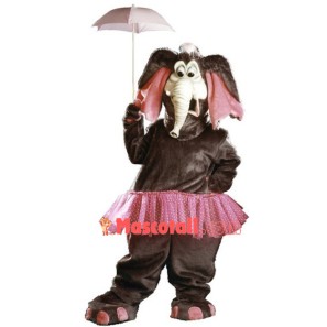 Elegant Elephant With Umbrella Mascot Costume
