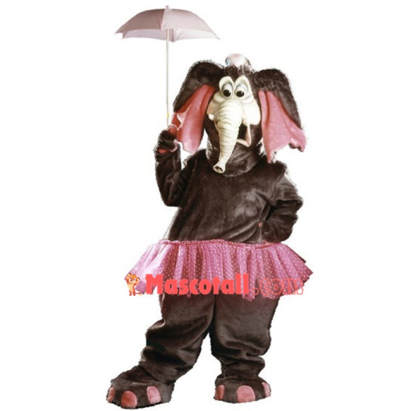 Elegant Elephant With Umbrella Mascot Costume