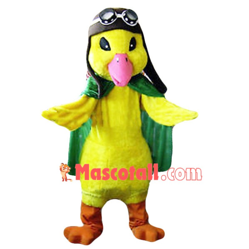 Pilot Duck Mascot Cartoon Costume