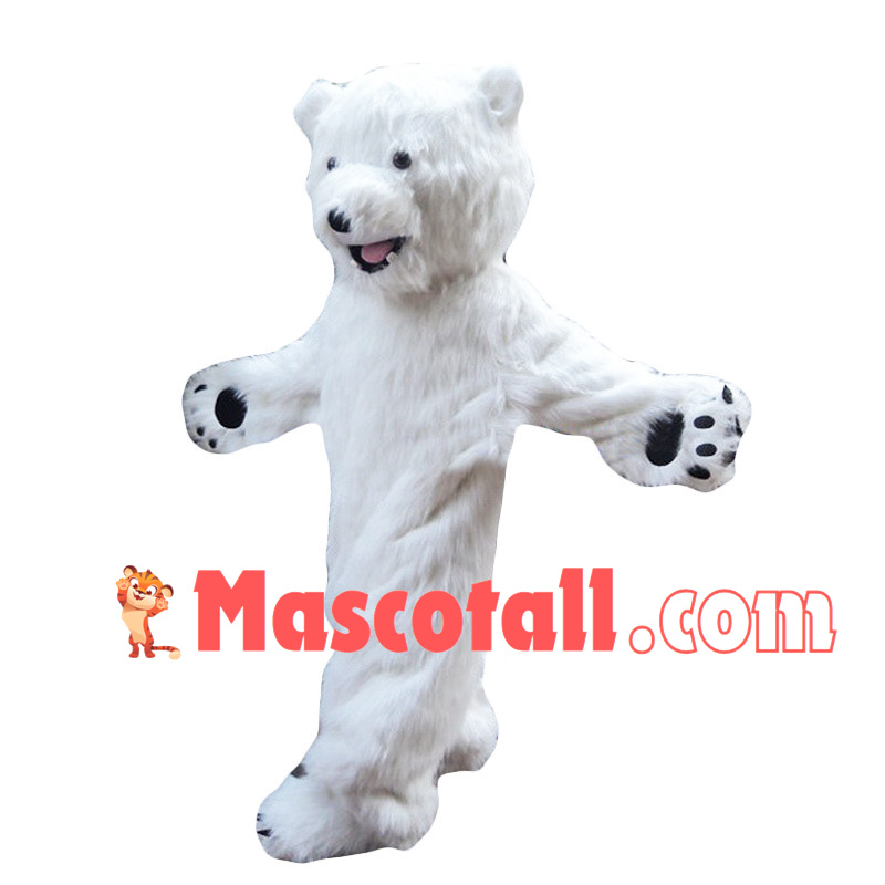 Walking Furry Polar Bear Mascot Costume