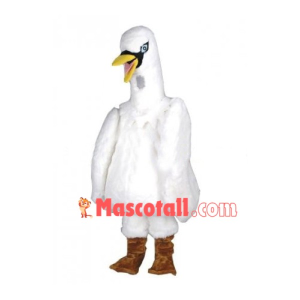 Screaming White Goose Mascot Costume