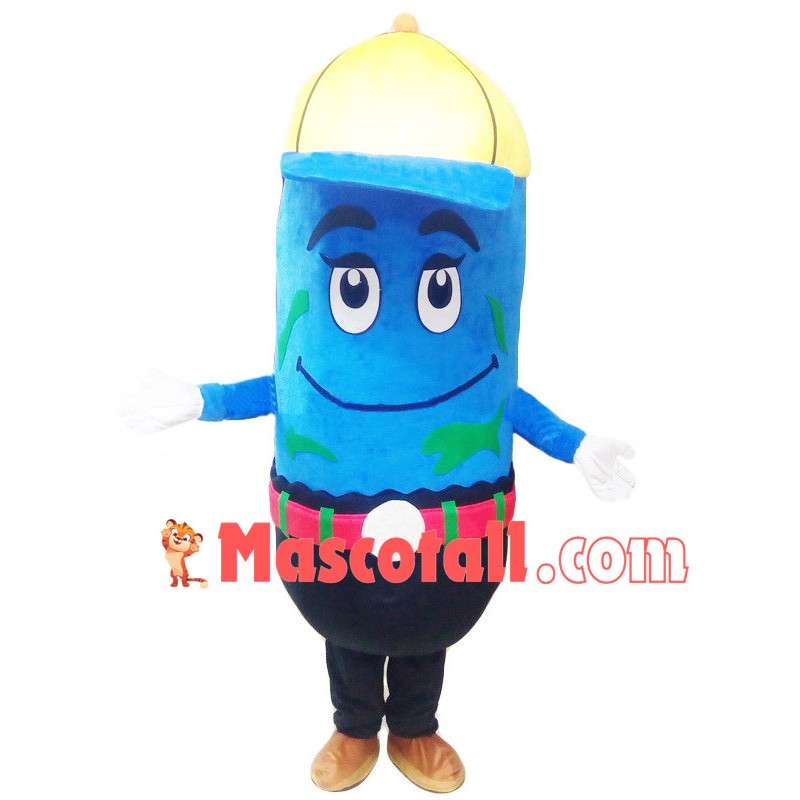 Pointed Blue Crayons Mascot Costume