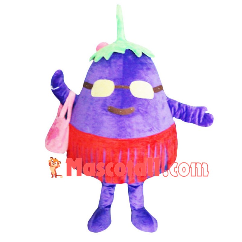 Lady Fat Eggplant Mascot Costume