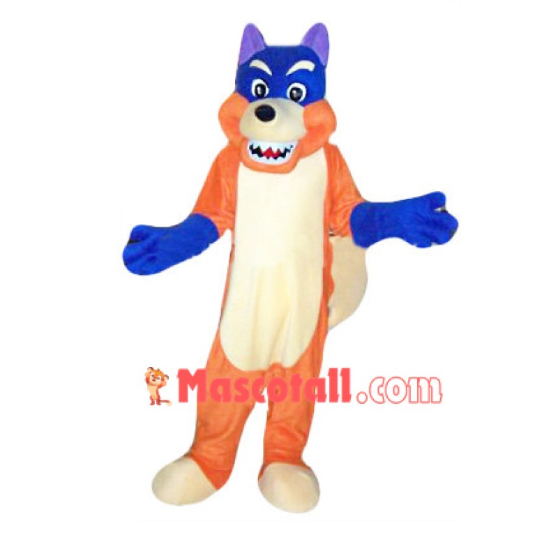 Adult Cartoon Colored Wolf Mascot Costume