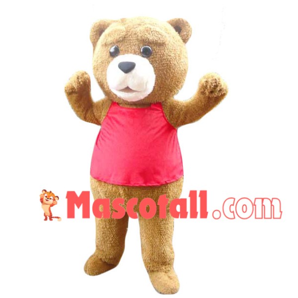 Likable Cute Bib Bear Mascot Costume