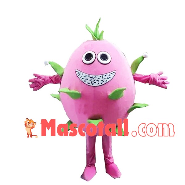 Dragon Fruit With White Flesh Cartoon Mascot Costume