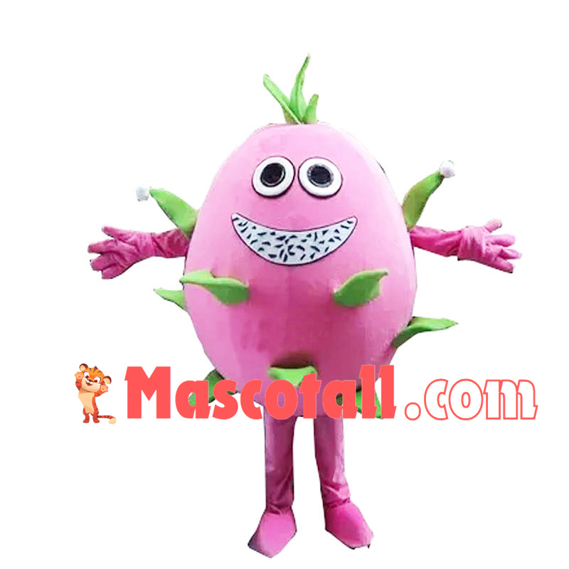 Dragon Fruit With White Flesh Cartoon Mascot Costume