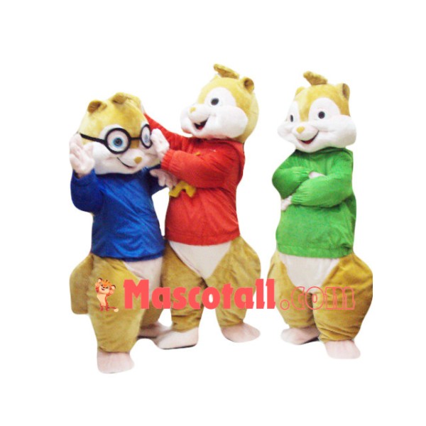 Naughty Chipmunk Brothers Mascot Cartoon Costume