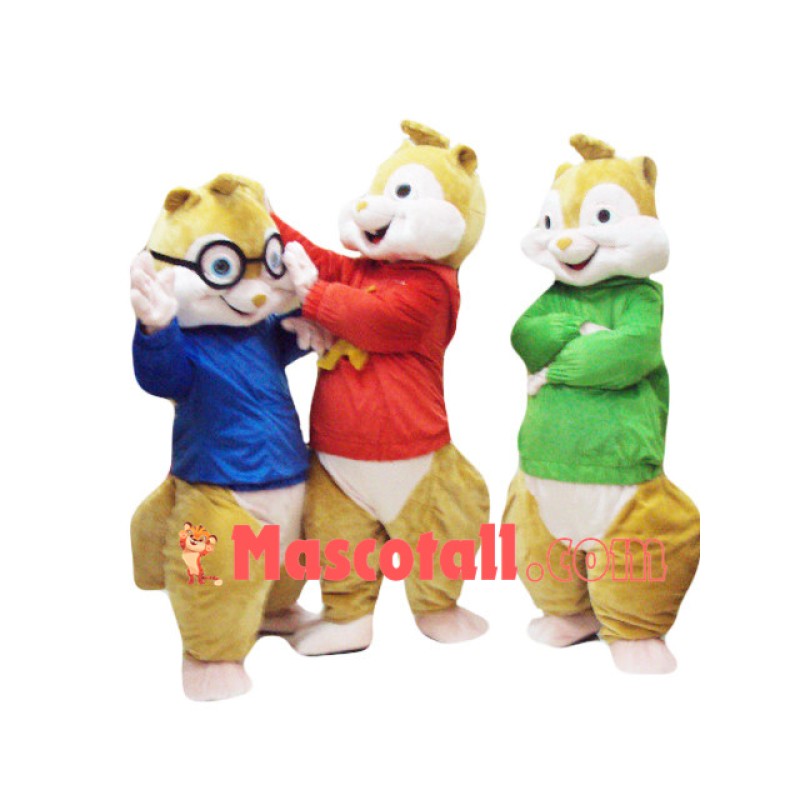 Naughty Chipmunk Brothers Mascot Cartoon Costume