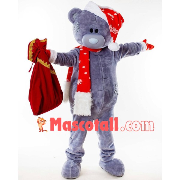 Christmas Bear With Gift Bag Mascot Costume