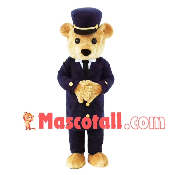 Upright Officer Bear Mascot Costume
