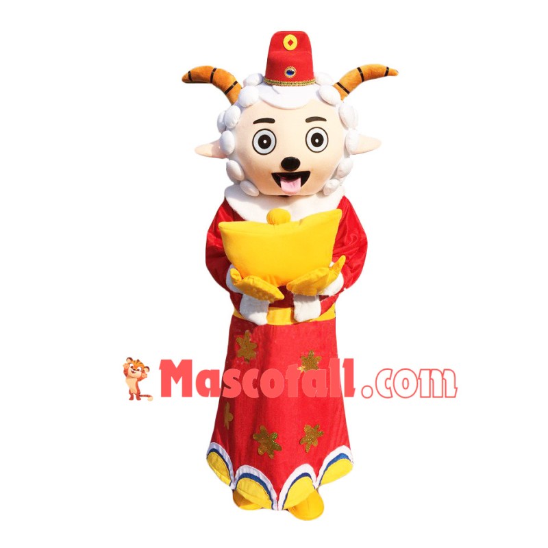 Blessed Weslie Sheep Mascot Cartoon Costume