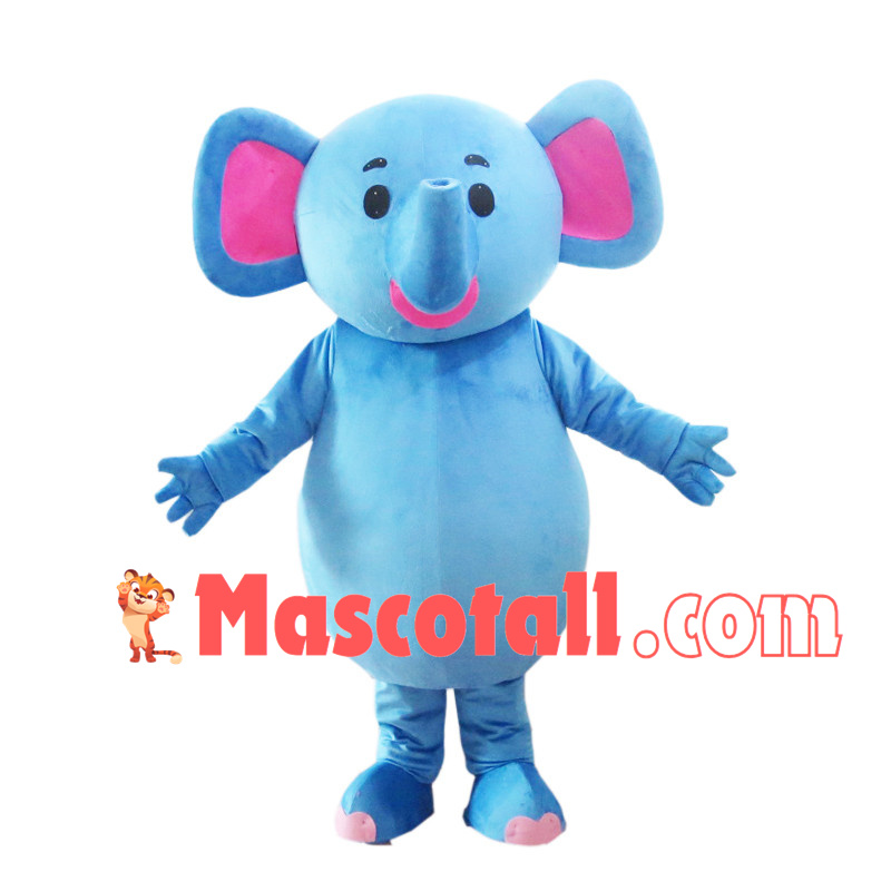 Happy Smiling Elephant Mascot Costume