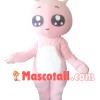 Cartoon Pink Snail With Shiny Eyes Mascot Costume