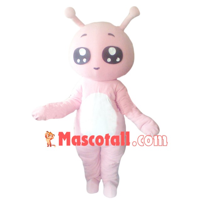 Cartoon Pink Snail With Shiny Eyes Mascot Costume
