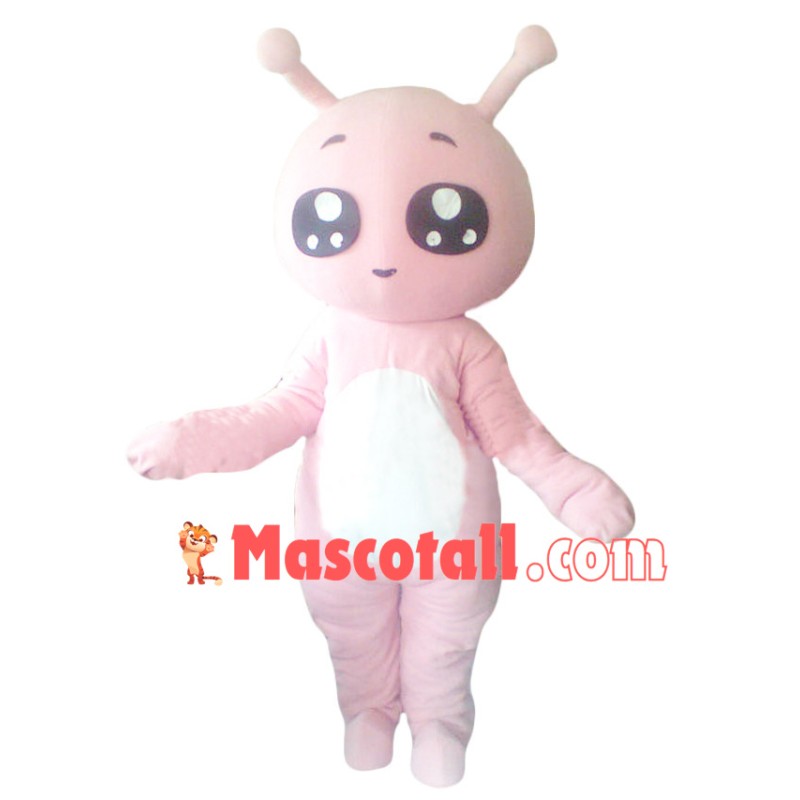 Cartoon Pink Snail With Shiny Eyes Mascot Costume