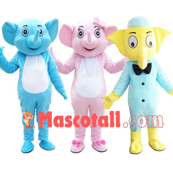 Bright Little Elephant Brothers Mascot Costume