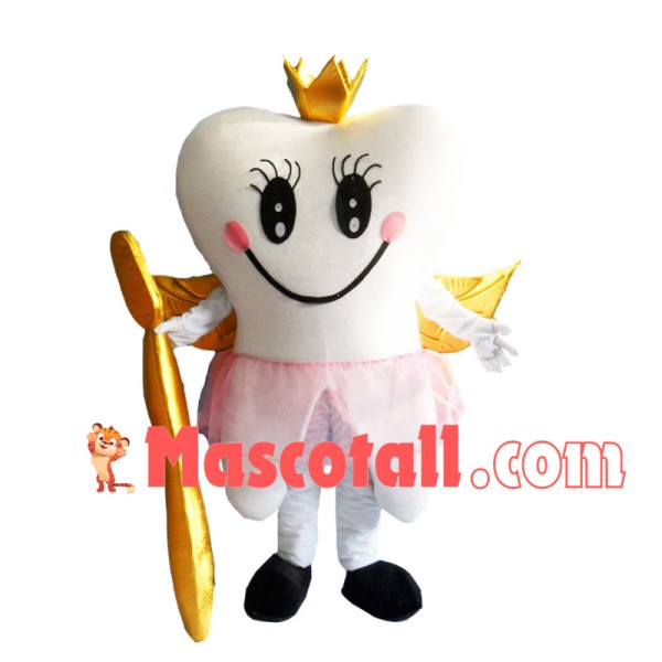 Crown Tooth Cartoon Mascot Costume