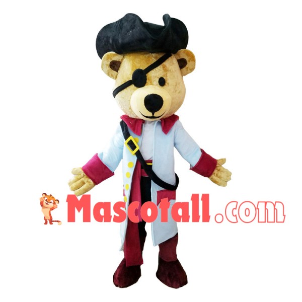 Captain Pirate Bear Mascot Costume