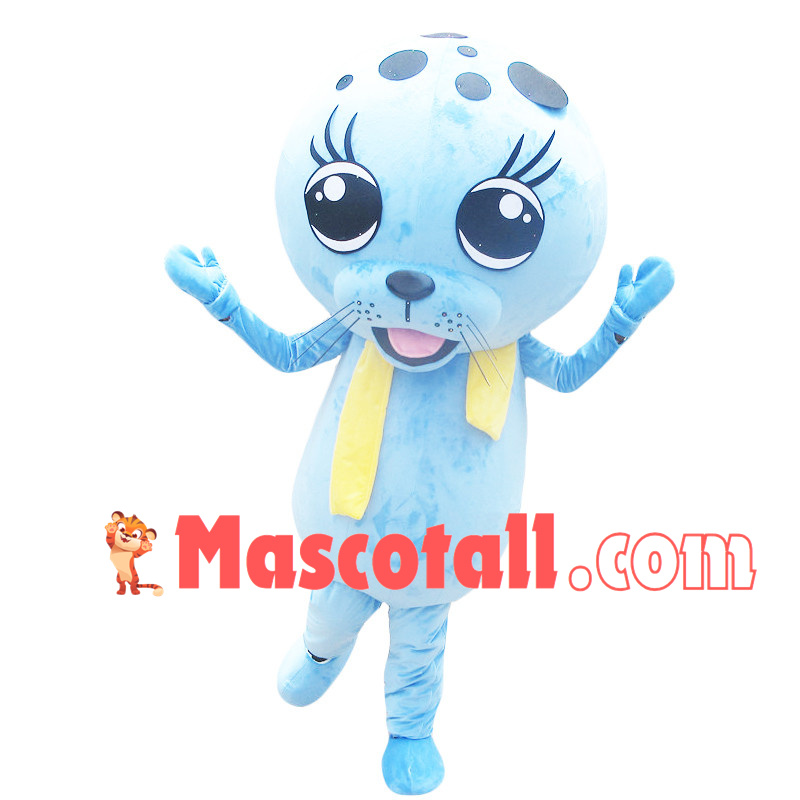 Performing Blue Seal Mascot Costume