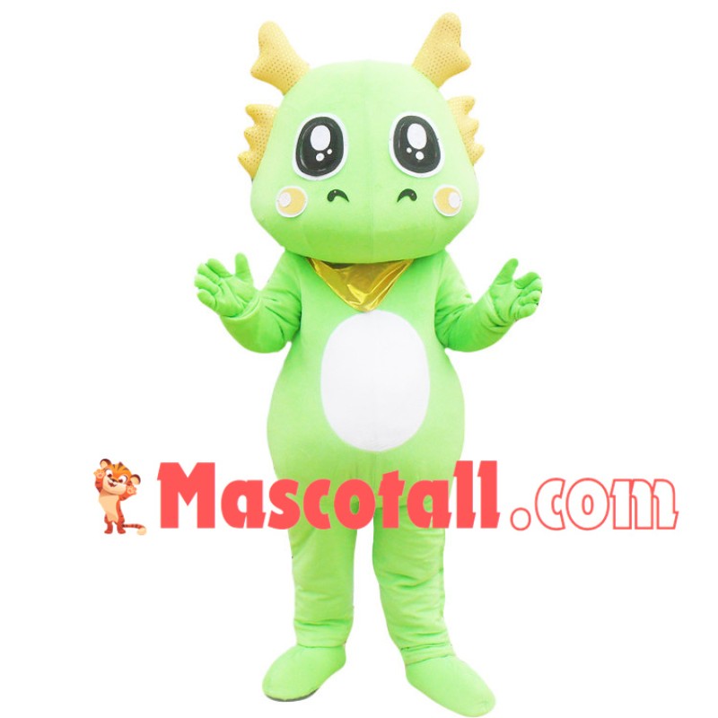 Green Cartoon Dragon Mascot Costume
