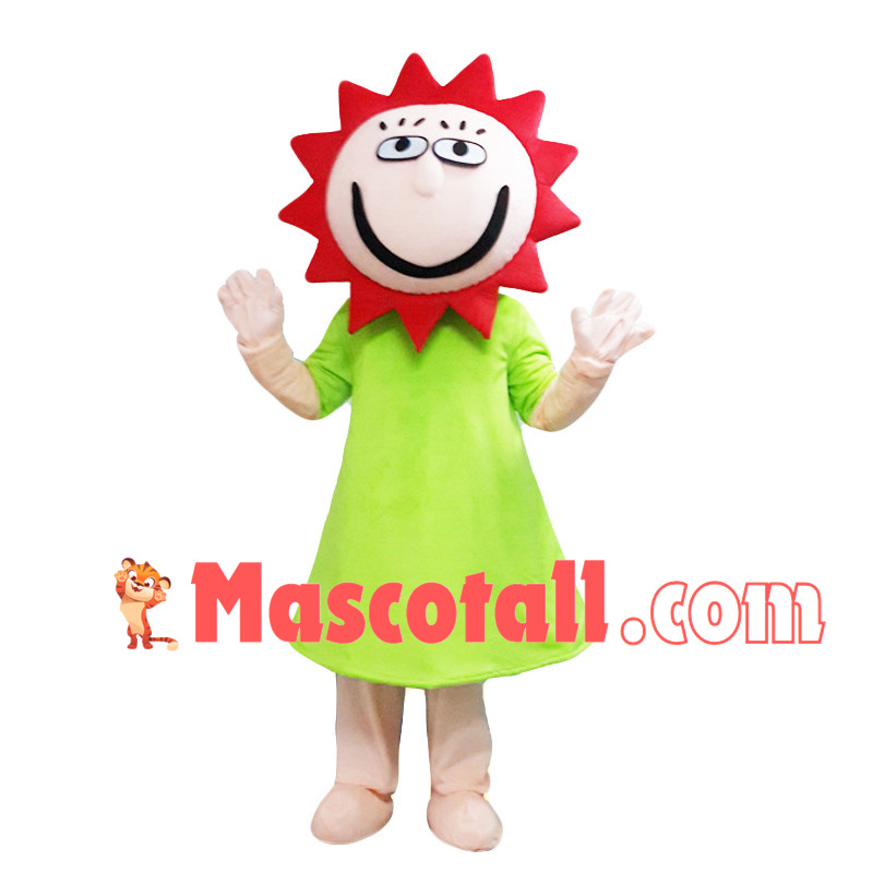 Sunny Sun With Green Dress Mascot Costume