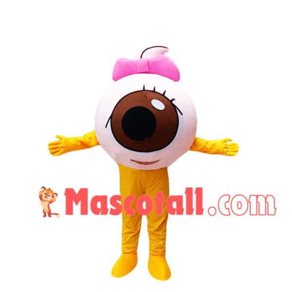 Cartoon Eyeball With Bow Mascot Costume