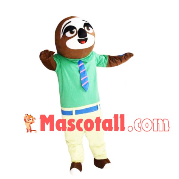 Slow Three-toed Sloth Cartoon Mascot Costume