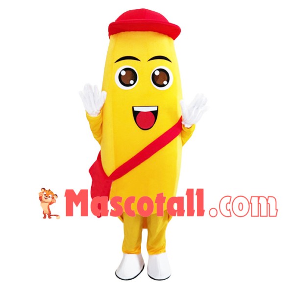 Banana With Messenger Bag Cartoon Mascot Costume