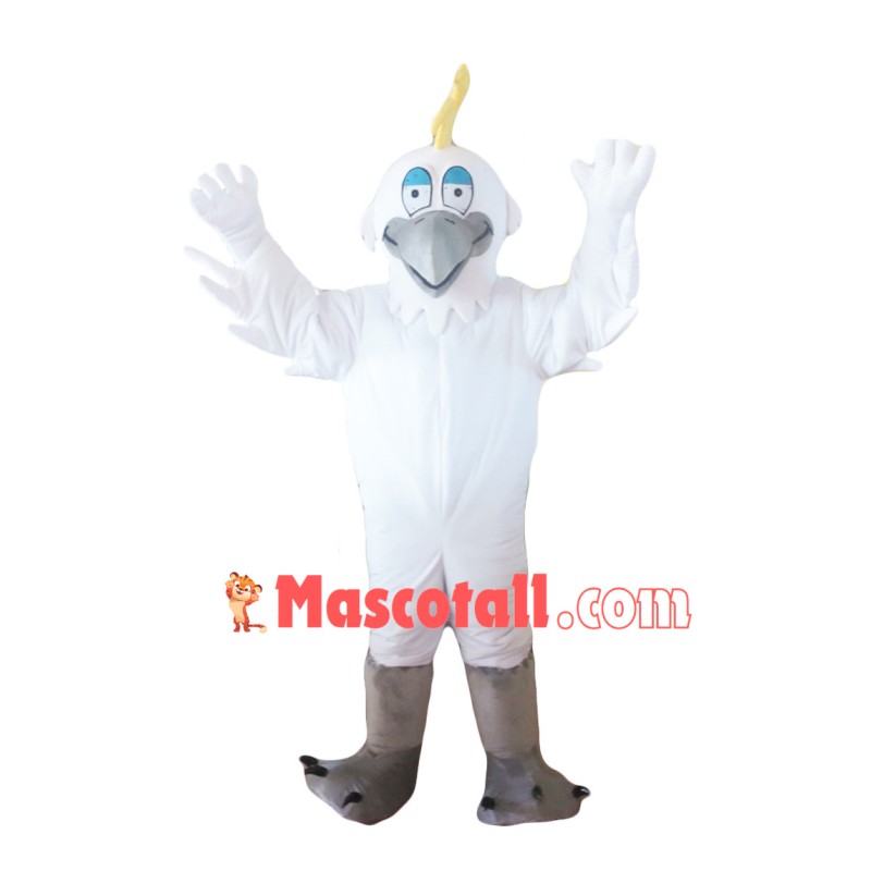 Cheer White Bird Mascot Adult Costume