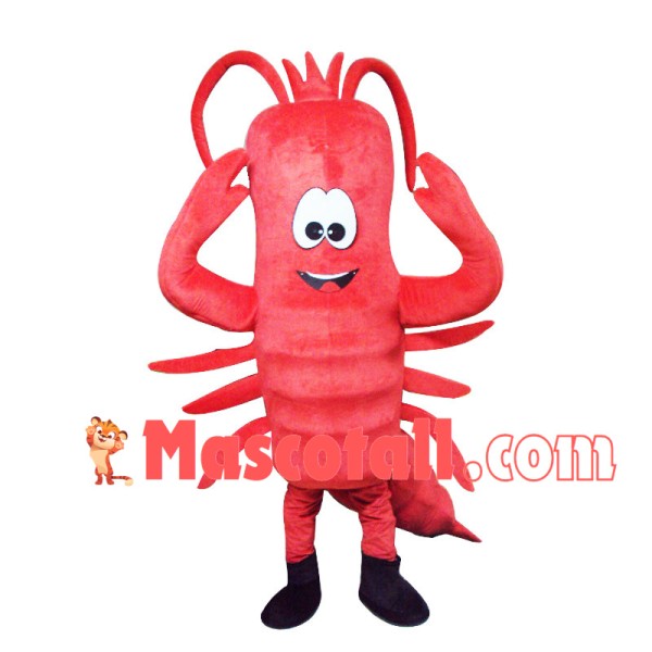 Lively Red Cartoon Lobster Mascot Costume