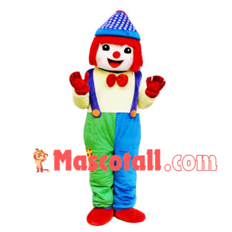 Laughable Red Hair Clown Mascot Costume