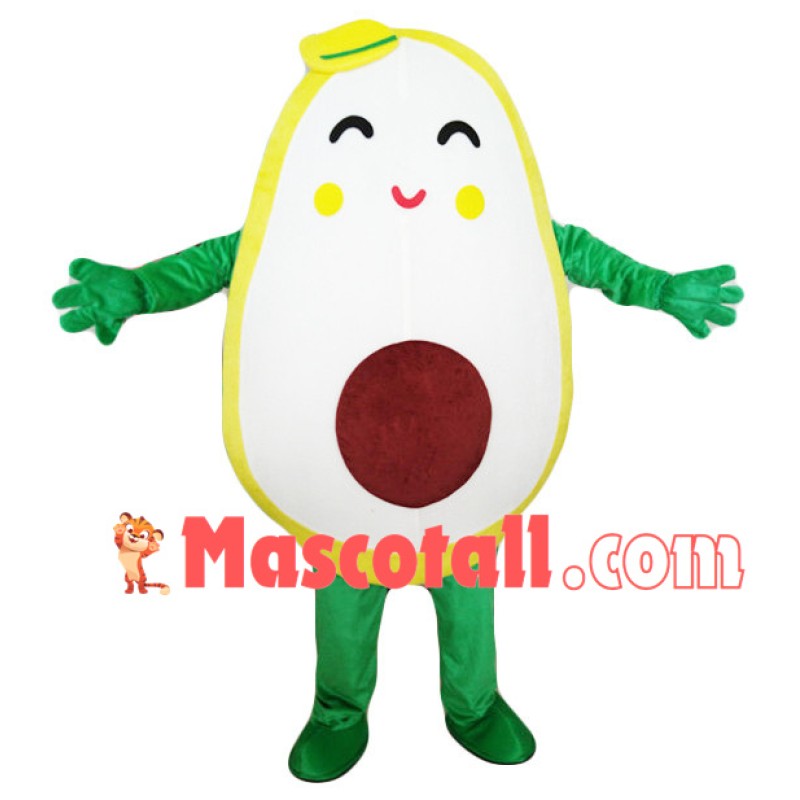 Cut Avocado Cartoon Mascot Costume