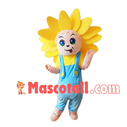 Sunflower Baby In The Overalls Mascot Costume