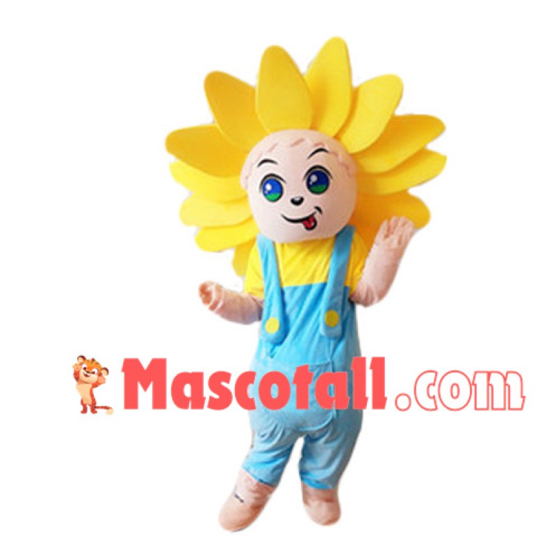 Sunflower Baby In The Overalls Mascot Costume