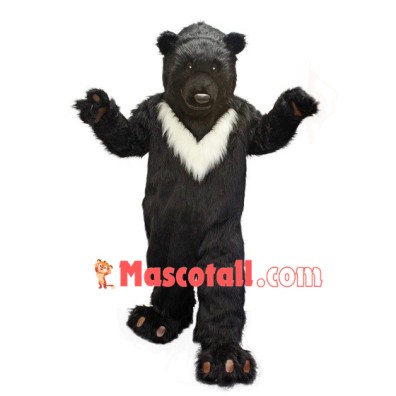 Black Bear Long Wool Mascot Costume