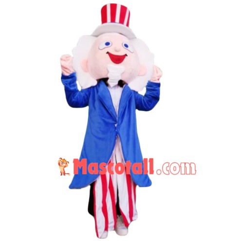 Gray-haired Old Magician Grandpa Mascot Costume