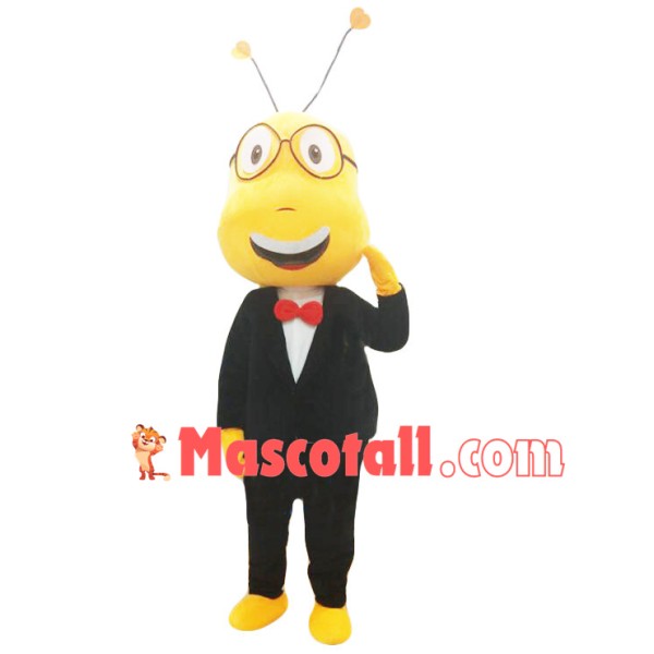 Mr Ant With Glasses Mascot Costume