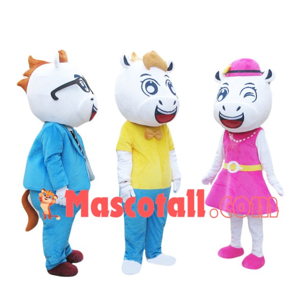 Delightful Cow Family Mascot Costume