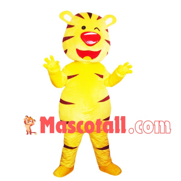 Ecstatic Red Nose Tiger Mascot Costume