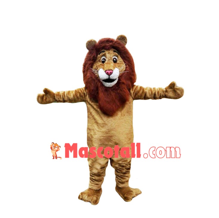 Amicable Adult Lion Mascot Costume