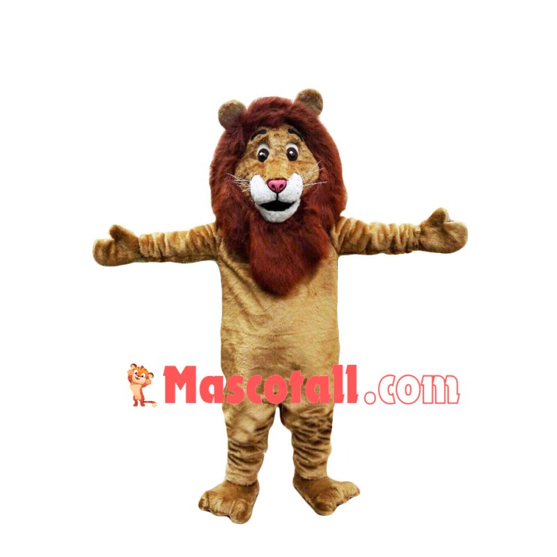 Amicable Adult Lion Mascot Costume