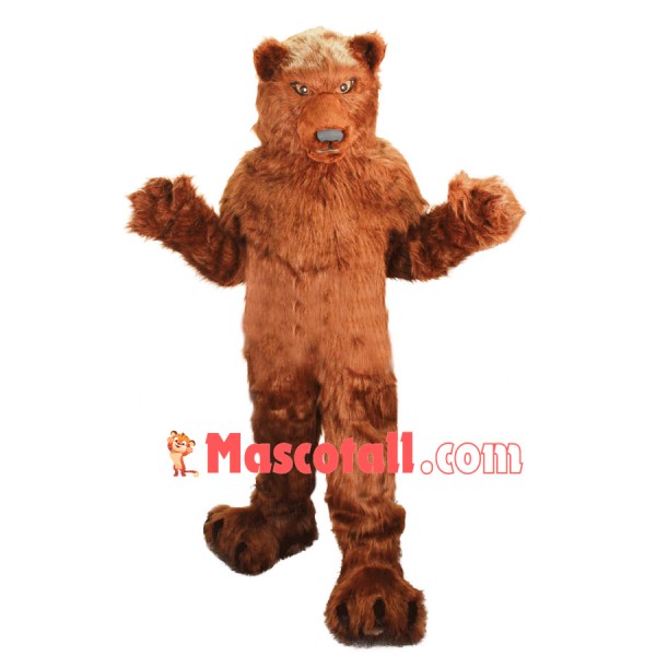 Long Fur Brown Bear Mascot Costume