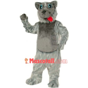 Furry Grey Wolf Mascot Costume