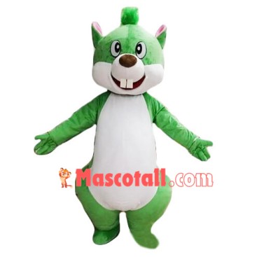 Delighted Green Adult Squirrel Mascot Costume