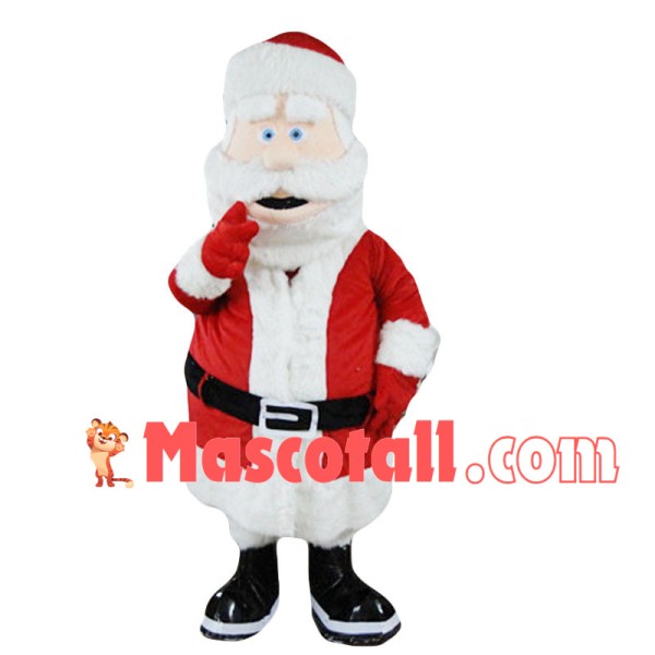 Santa Claus With Leather Boots Mascot Costume